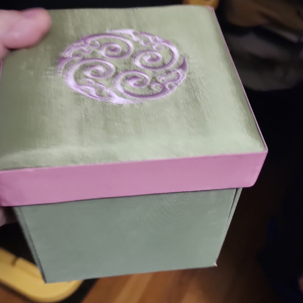 Chic Pink and Green Decorative Jewelry Box With Compartments